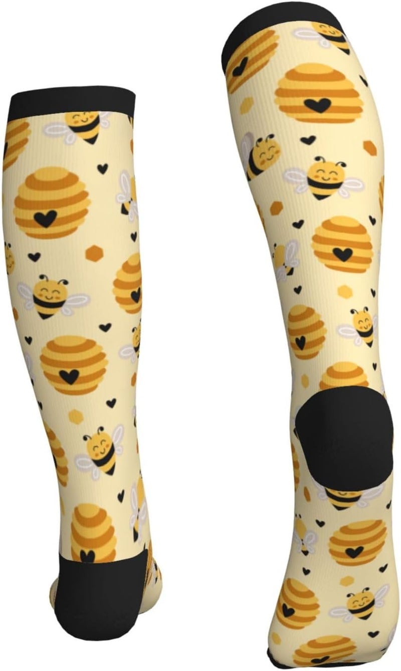 Figtihw Tie Dye Compression Socks Knee High Support Socks For Women Men Running Athletic Hiking - Image 5